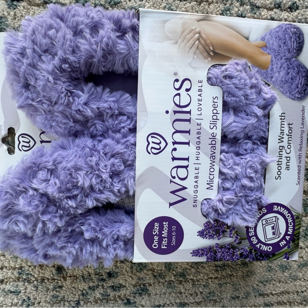 Warmies Purple Microwavable Slippers